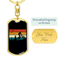 Biking In The Mountain Cycling Keychain Stainless Steel or 18k Gold Dog Tag Keyring-Express Your Love Gifts