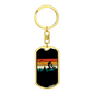 Biking In The Mountain Cycling Keychain Stainless Steel or 18k Gold Dog Tag Keyring-Express Your Love Gifts