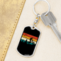 Biking In The Mountain Cycling Keychain Stainless Steel or 18k Gold Dog Tag Keyring-Express Your Love Gifts