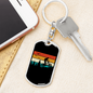 Biking In The Mountain Cycling Keychain Stainless Steel or 18k Gold Dog Tag Keyring-Express Your Love Gifts