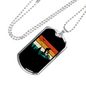 Biking In The Mountain Cycling Necklace Stainless Steel or 18k Gold Dog Tag 24"-Express Your Love Gifts