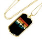Biking In The Mountain Cycling Necklace Stainless Steel or 18k Gold Dog Tag 24"-Express Your Love Gifts