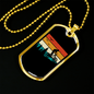 Biking In The Mountain Cycling Necklace Stainless Steel or 18k Gold Dog Tag 24"-Express Your Love Gifts