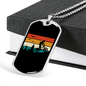 Biking In The Mountain Cycling Necklace Stainless Steel or 18k Gold Dog Tag 24"-Express Your Love Gifts