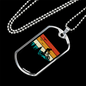 Biking In The Mountain Cycling Necklace Stainless Steel or 18k Gold Dog Tag 24"-Express Your Love Gifts
