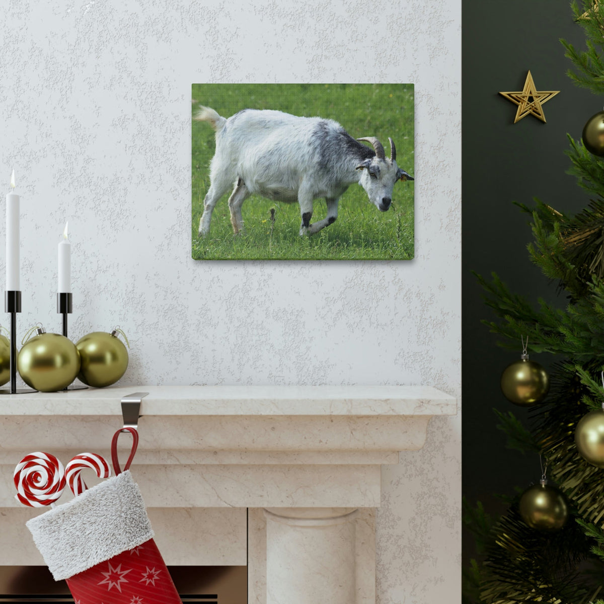 Scripture Walls Billy Goat Hunting Billy Goat on Hunt Print Animal Wall Art Wildlife Canvas Prints Wall Art Ready to Hang Unframed-Express Your Love Gifts