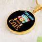 Bingo And Cats Circle Necklace Stainless Steel or 18k Gold 18-22"-Express Your Love Gifts