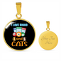 Bingo And Cats Circle Necklace Stainless Steel or 18k Gold 18-22"-Express Your Love Gifts