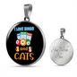 Bingo And Cats Circle Necklace Stainless Steel or 18k Gold 18-22"-Express Your Love Gifts