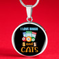 Bingo And Cats Circle Necklace Stainless Steel or 18k Gold 18-22"-Express Your Love Gifts