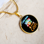 Bingo And Cats Circle Necklace Stainless Steel or 18k Gold 18-22"-Express Your Love Gifts