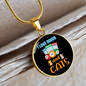 Bingo And Cats Circle Necklace Stainless Steel or 18k Gold 18-22"-Express Your Love Gifts