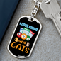 Bingo And Cats Keychain Stainless Steel or 18k Gold Dog Tag Keyring-Express Your Love Gifts