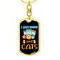 Bingo And Cats Keychain Stainless Steel or 18k Gold Dog Tag Keyring-Express Your Love Gifts