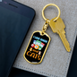 Bingo And Cats Keychain Stainless Steel or 18k Gold Dog Tag Keyring-Express Your Love Gifts