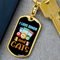 Bingo And Cats Keychain Stainless Steel or 18k Gold Dog Tag Keyring-Express Your Love Gifts