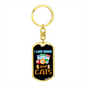 Bingo And Cats Keychain Stainless Steel or 18k Gold Dog Tag Keyring-Express Your Love Gifts