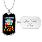 Bingo And Cats Necklace Stainless Steel or 18k Gold Dog Tag 24" Chain-Express Your Love Gifts