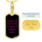 Biology Mom Keychain Stainless Steel or 18k Gold Dog Tag Keyring-Express Your Love Gifts