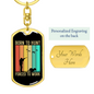 Birds Born To Hunt Keychain Stainless Steel or 18k Gold Dog Tag Keyring-Express Your Love Gifts