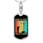 Birds Born To Hunt Keychain Stainless Steel or 18k Gold Dog Tag Keyring-Express Your Love Gifts