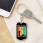 Birds Born To Hunt Keychain Stainless Steel or 18k Gold Dog Tag Keyring-Express Your Love Gifts