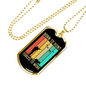 Birds Born To Hunt Necklace Stainless Steel or 18k Gold Dog Tag 24" Chain-Express Your Love Gifts