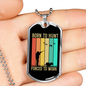 Birds Born To Hunt Necklace Stainless Steel or 18k Gold Dog Tag 24" Chain-Express Your Love Gifts