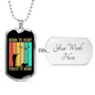 Birds Born To Hunt Necklace Stainless Steel or 18k Gold Dog Tag 24" Chain-Express Your Love Gifts