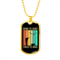 Birds Born To Hunt Necklace Stainless Steel or 18k Gold Dog Tag 24" Chain-Express Your Love Gifts
