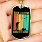 Birds Born To Hunt Necklace Stainless Steel or 18k Gold Dog Tag 24" Chain-Express Your Love Gifts