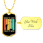 Birds Born To Hunt Necklace Stainless Steel or 18k Gold Dog Tag 24" Chain-Express Your Love Gifts