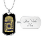Birth Chart Zodiac Necklace Stainless Steel or 18k Gold Dog Tag 24" Chain-Express Your Love Gifts