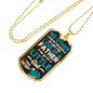Birthday Daughter To Dad Necklace Stainless Steel or 18k Gold Dog Tag 24" Chain-Express Your Love Gifts