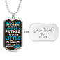 Birthday Daughter To Dad Necklace Stainless Steel or 18k Gold Dog Tag 24" Chain-Express Your Love Gifts