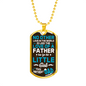 Birthday Daughter To Dad Necklace Stainless Steel or 18k Gold Dog Tag 24" Chain-Express Your Love Gifts
