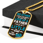 Birthday Daughter To Dad Necklace Stainless Steel or 18k Gold Dog Tag 24" Chain-Express Your Love Gifts