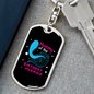 Birthday Mermaid Mommy Keychain Stainless Steel or 18k Gold Dog Tag Keyring-Express Your Love Gifts