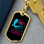 Birthday Mermaid Mommy Keychain Stainless Steel or 18k Gold Dog Tag Keyring-Express Your Love Gifts