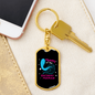 Birthday Mermaid Mommy Keychain Stainless Steel or 18k Gold Dog Tag Keyring-Express Your Love Gifts