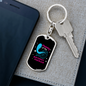 Birthday Mermaid Mommy Keychain Stainless Steel or 18k Gold Dog Tag Keyring-Express Your Love Gifts