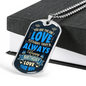 Birthday One Wife To Husband Necklace Stainless Steel or 18k Gold Dog Tag 24" Chain-Express Your Love Gifts