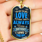 Birthday One Wife To Husband Necklace Stainless Steel or 18k Gold Dog Tag 24" Chain-Express Your Love Gifts