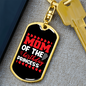 Birthday Princess Mom Keychain Stainless Steel or 18k Gold Dog Tag Keyring-Express Your Love Gifts