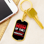 Birthday Princess Mom Keychain Stainless Steel or 18k Gold Dog Tag Keyring-Express Your Love Gifts