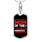 Birthday Princess Mom Keychain Stainless Steel or 18k Gold Dog Tag Keyring-Express Your Love Gifts