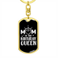 Birthday Queen Mom Keychain Stainless Steel or 18k Gold Dog Tag Keyring-Express Your Love Gifts