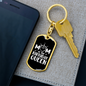 Birthday Queen Mom Keychain Stainless Steel or 18k Gold Dog Tag Keyring-Express Your Love Gifts