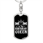 Birthday Queen Mom Keychain Stainless Steel or 18k Gold Dog Tag Keyring-Express Your Love Gifts