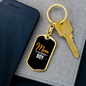 Birthday's Boy Mom Yellow Keychain Stainless Steel or 18k Gold Dog Tag Keyring-Express Your Love Gifts